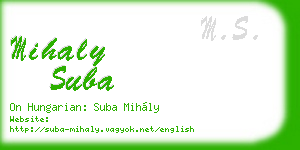 mihaly suba business card