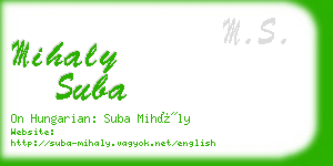 mihaly suba business card